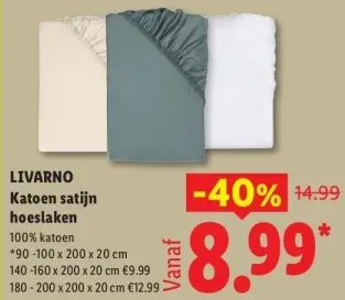 Aanbieding: Katoen satijn hoeslaken