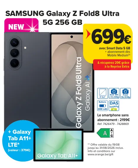 Offre: Galaxy Z Fold8 Ultra 5G 256 GB