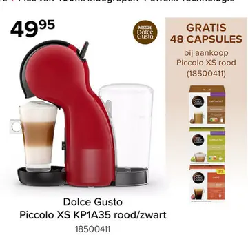 Aanbieding: Dolce Gusto Piccolo XS KP1A35 rood/zwart