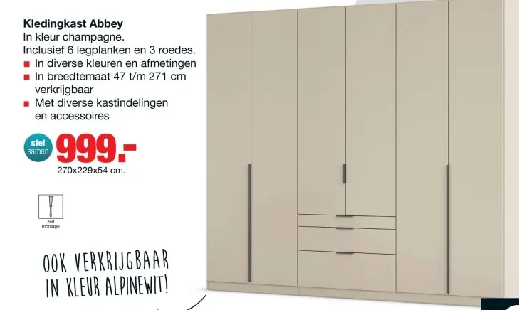 Aanbieding: Kledingkast Abbey
