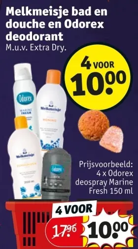 Aanbieding: Melkmeisje bad en douche en Odorex deodorant