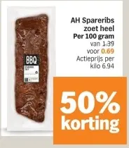 Aanbieding: AH Spareribs zoet heel