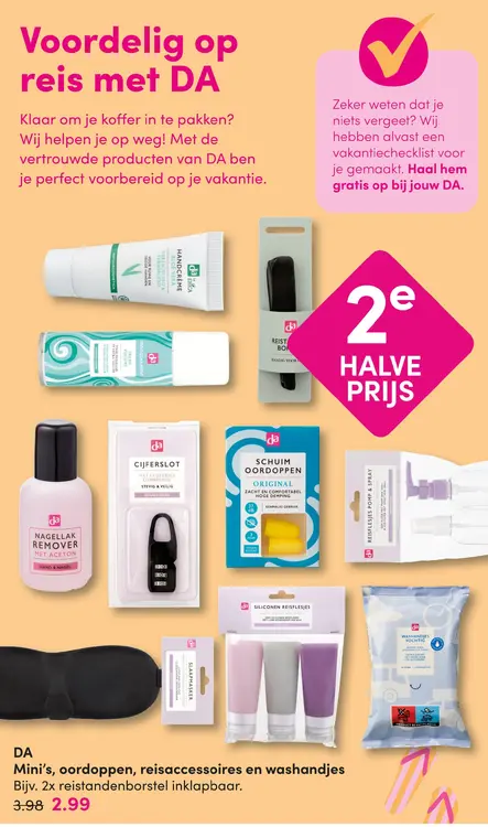 Aanbieding: Mini's, oordoppen, reisaccessoires en washandjes