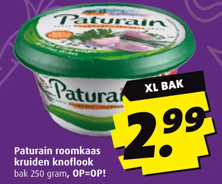Aanbieding: Paturain roomkaas kruiden knoflook