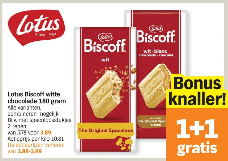 Aanbieding: Lotus Biscoff witte chocolade
