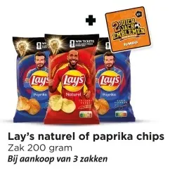 Aanbieding: Lay's naturel of paprika chips