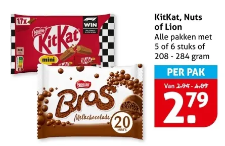 Aanbieding: KitKat, Nuts of Lion