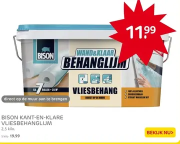 Aanbieding: BISON KANT-EN-KLARE VLIESBEHANGLIJM