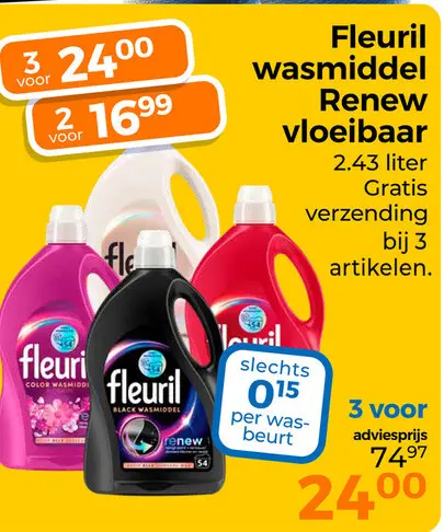Aanbieding: Fleuril wasmiddel Renew vloeibaar