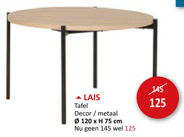 Aanbieding: Ronde tafel Lais Ø120cm - melamine - bruin