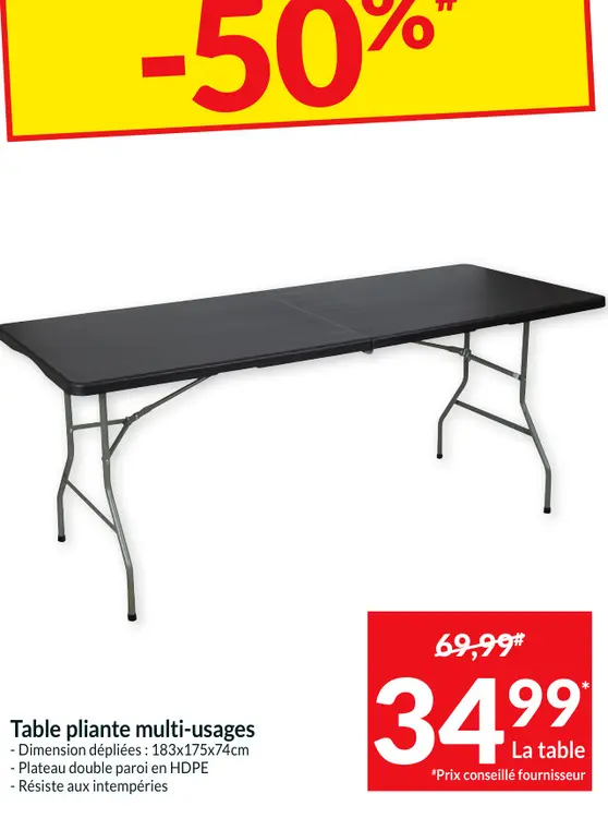 Offre: Table pliante multi-usages
