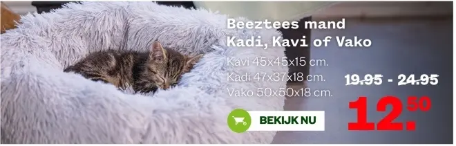 Aanbieding: Beeztees mand Kadi, Kavi of Vako