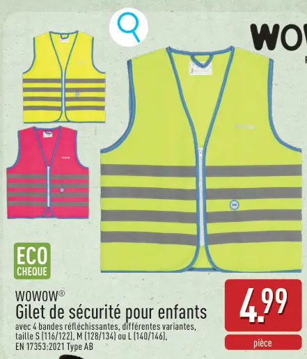 Offre: WOWOW® Gilet de sécurité pour enfants