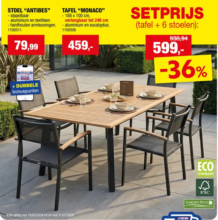 Promotie: Garden Plus Antibes stoel