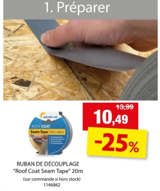 Offre: RUBAN DE DÉCOUPLAGE "Roof Coat Seam Tape"