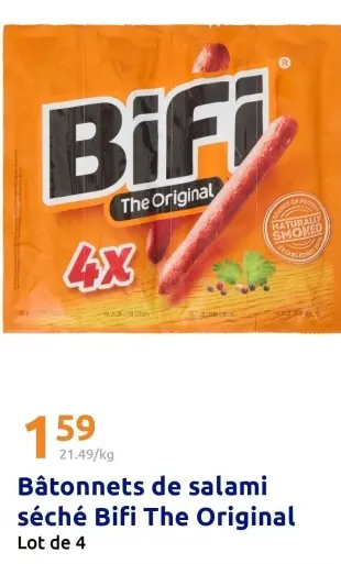 Offre: Bâtonnets de salami séché Bifi The Original