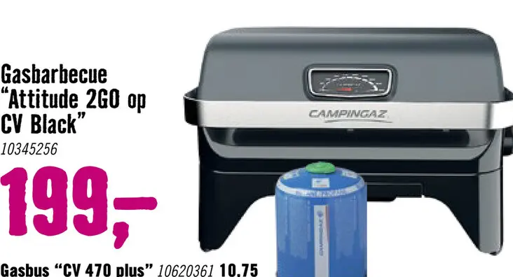 Aanbieding: CAMPINGAZ Gasbarbecue Attitude 2Go CV zwart