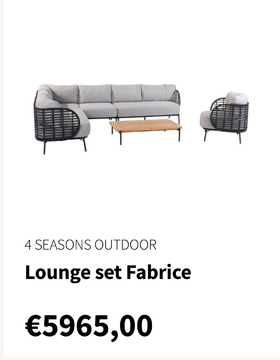 Aanbieding: Lounge set - Fabrice corner left - Antraciet/lichtgrijs