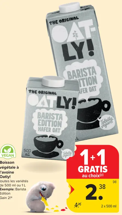 Offre: Boisson végétale à l'avoine Oatly!