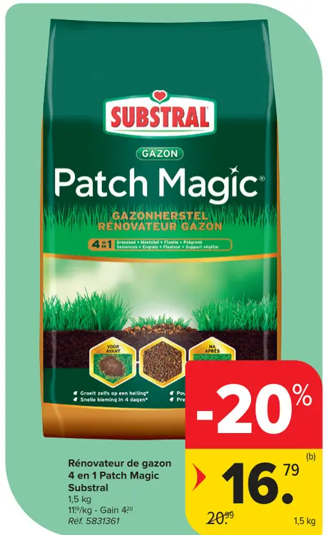 Offre: Rénovateur de gazon 4 en 1 Patch Magic