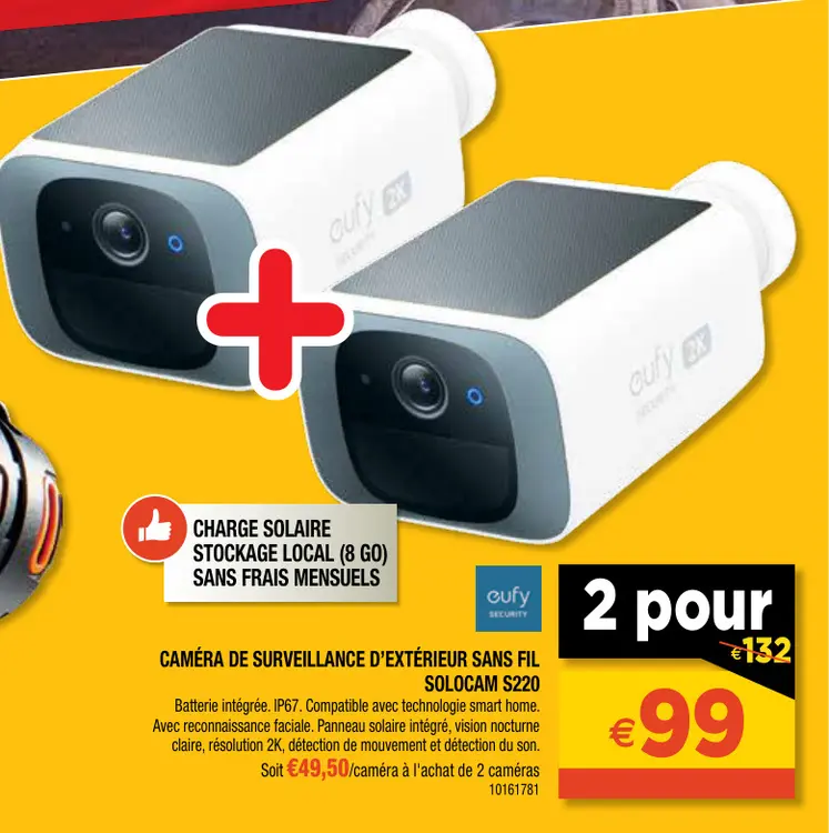 Offre: Caméra de surveillance d'extérieur sans fil solocam