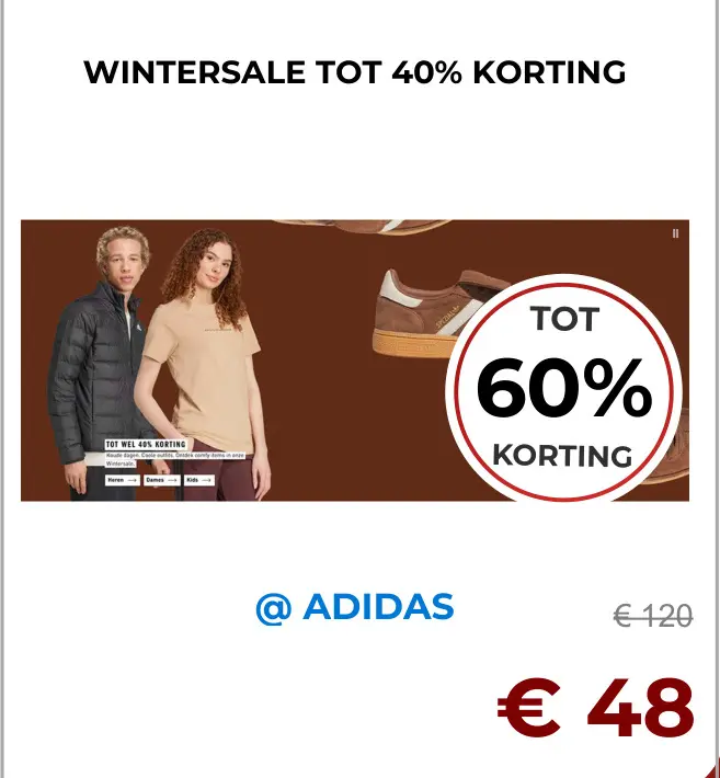 Aanbieding: Wintersale tot 40% korting @ Adidas