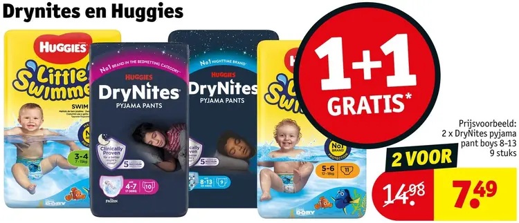 Promotie: Drynites en Huggies