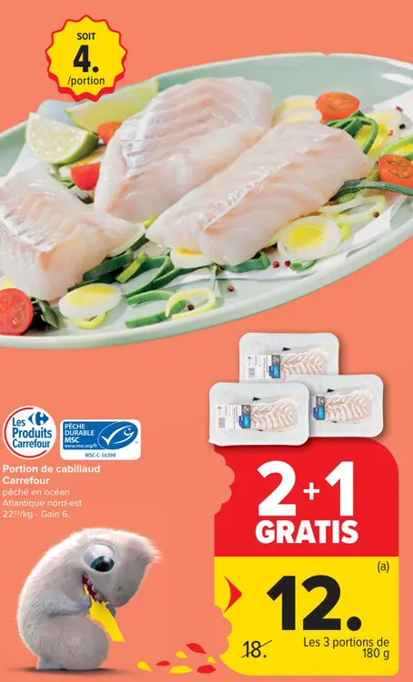 Offre: Portion de cabillaud