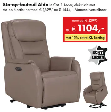Aanbieding: Aldo relaxfauteuil taupe