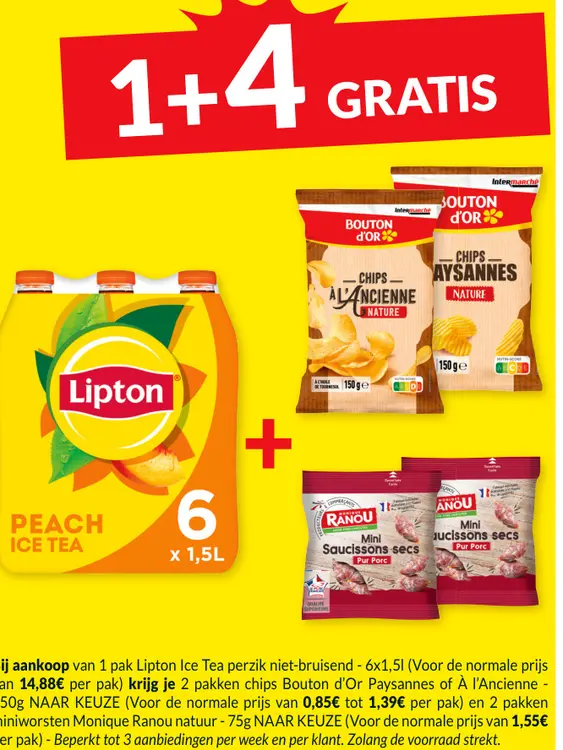 Aanbieding: Lipton Ice Tea perzik niet-bruisend