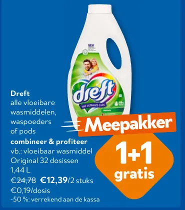 Promotie: alle vloeibare wasmiddelen, waspoeders of pods