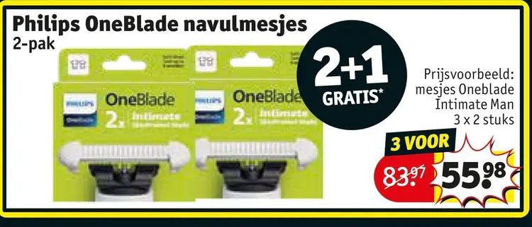 Aanbieding: Philips OneBlade navulmesjes
