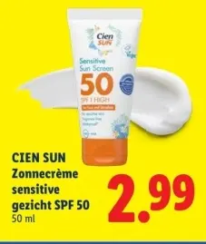 Aanbieding: Zonnecrème sensitive gezicht SPF 50