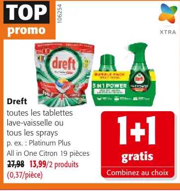 Offre: Dreft Platinum Plus All in One Citron
