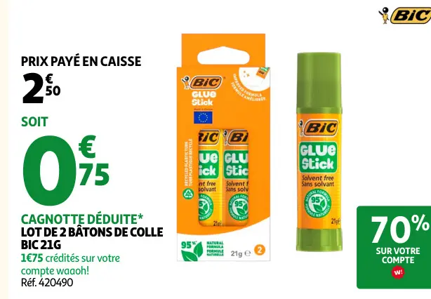 Promotie: Lot de 2 bâtons de colle