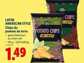 Offre: Chips de pomme de terre
