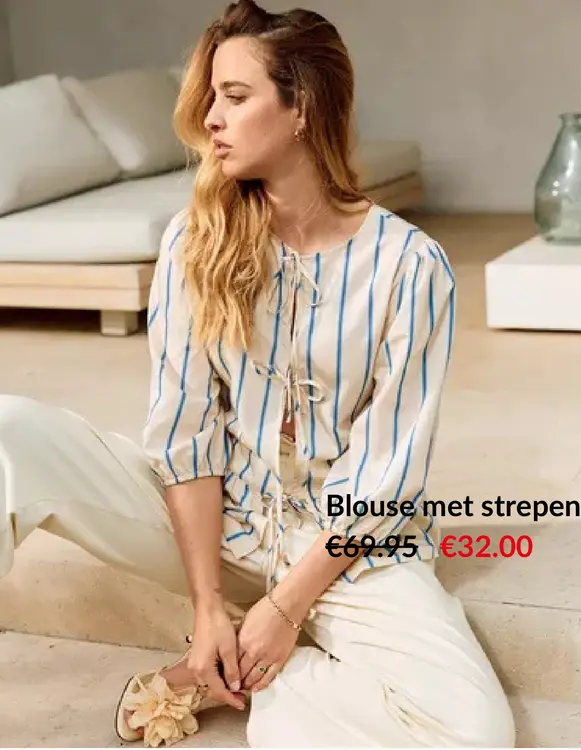 Promotie: Blouse met strepen