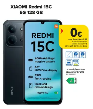 Offre: Redmi 15C 5G 128 GB