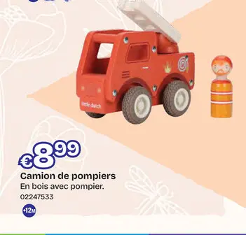 Offre: Little Dutch - Houten Brandweerwagen FSC met pop