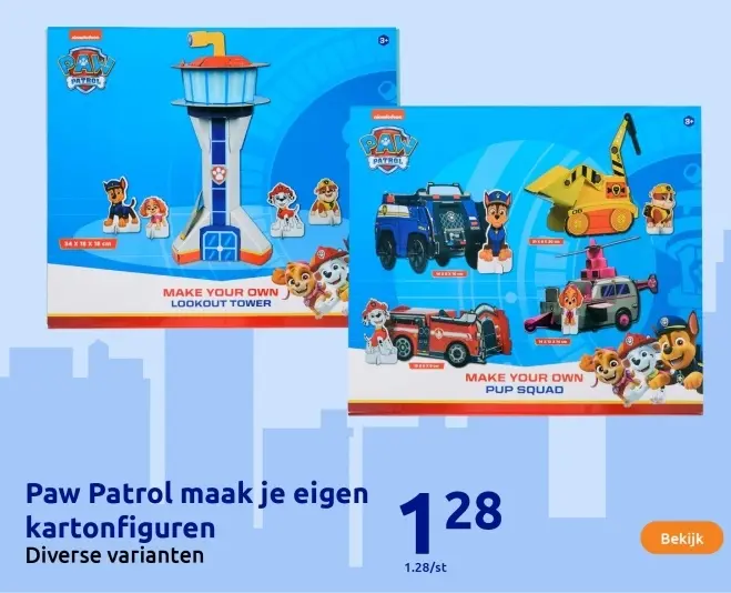 Aanbieding: Paw Patrol maak je eigen kartonfiguren