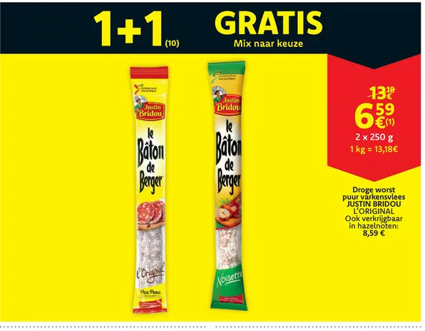 Aanbieding: Droge worst puur varkensvlees