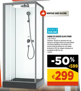 Offre: CABINE DE DOUCHE BLACK PRIME