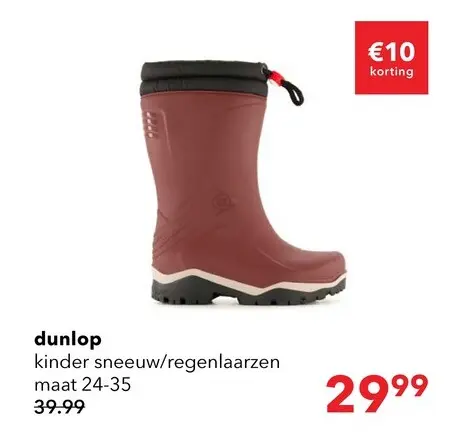 Aanbieding: Dunlop Blizzard kinder sneeuw- en regenlaarzen bordeauxrood
