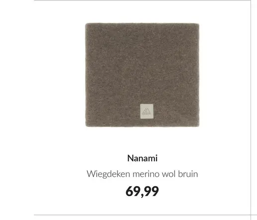 Aanbieding: Wiegdeken merino wol bruin
