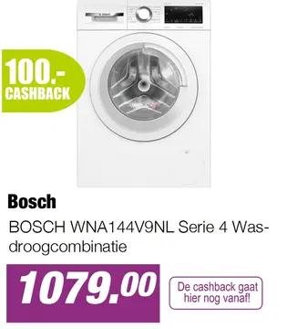 Aanbieding: BOSCH WNA144V9NL Serie 4 Was-droogcombinatie