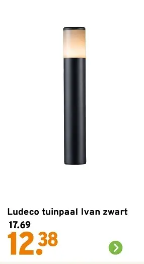 Aanbieding: tuinpaal Ivan zwart