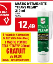 Offre: Mastic d'étanchéité "Trans Clear"