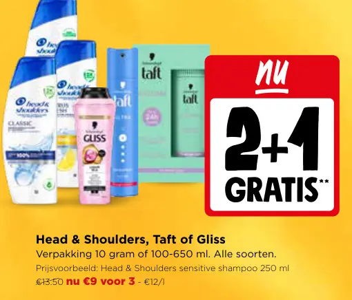 Promotie: Head & Shoulders, Taft of Gliss