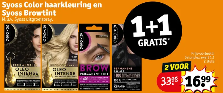 Aanbieding: Syoss Color haarkleuring en Syoss Browtint