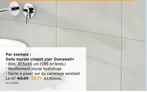Offre: Dalle murale ciment clair Dumawall+